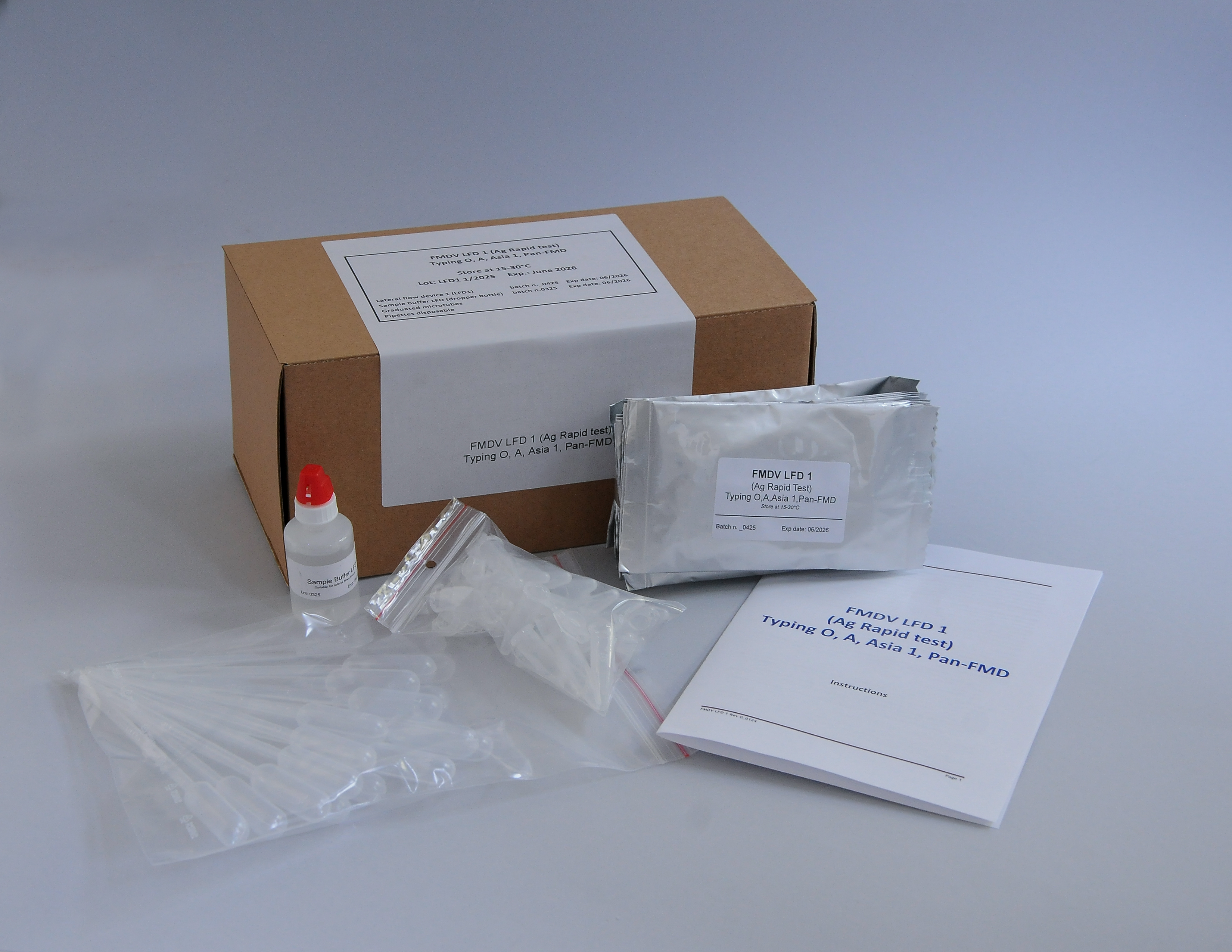 FMDV LFD 1 (Ag Rapid test) Typing O, A, Asia 1, Pan-FMD